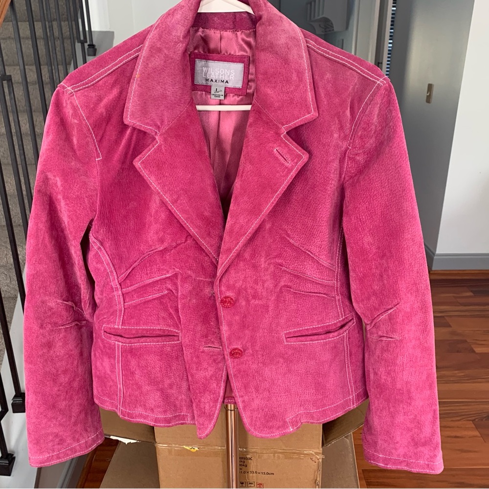 Wilsons Leather Suede Pink Blazer